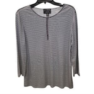 St. John Black and White Striped Women's Top
